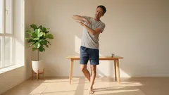 Een oefening voor ochtendgymnastiek is zachte gewrichtsrotatie